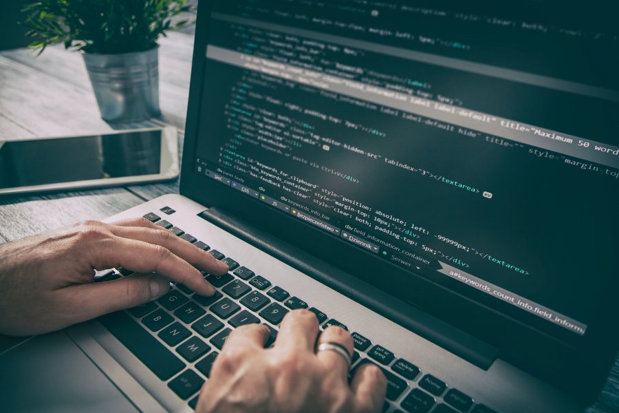Developer working on application code